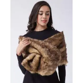 InWeave Women Beige Solid Faux Fur